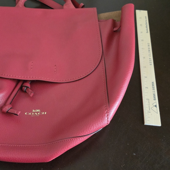 Coach Red Leather Backpack - Picture 4 of 13